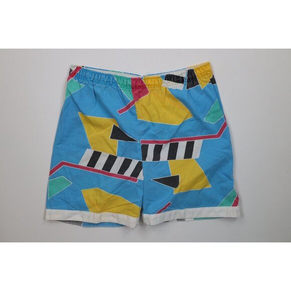 Vintage 80s 90s Streetwear Mens Medium Faded Abstract Surf Surfing Shorts USA - Picture 1 of 10